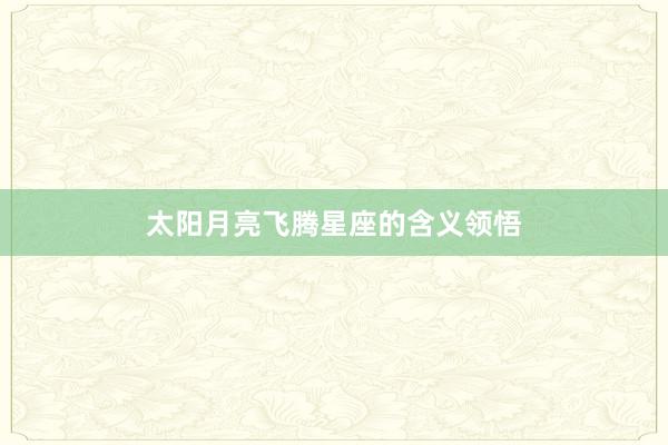 太阳月亮飞腾星座的含义领悟