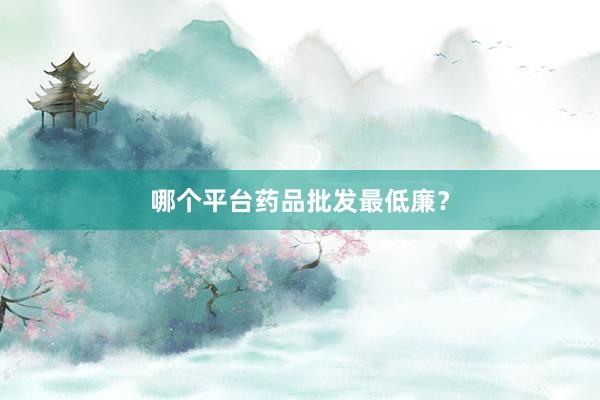 哪个平台药品批发最低廉？